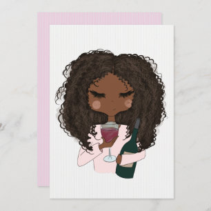 Convite para Festa de solteira de vinho tinto