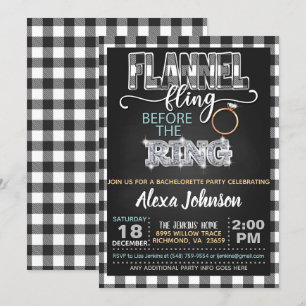 Convite para Festa de solteira Flannel Fling - WH