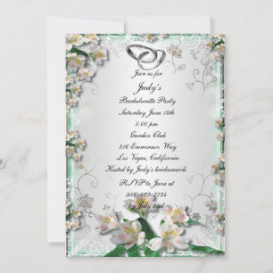 Convite para Festa de solteira Floral Branco Elega