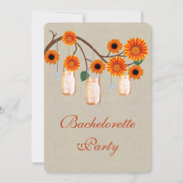 Convite para Festa de solteira Rustic Orange Mason