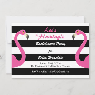 Convite para Festa de solteira Trendy Flamingo