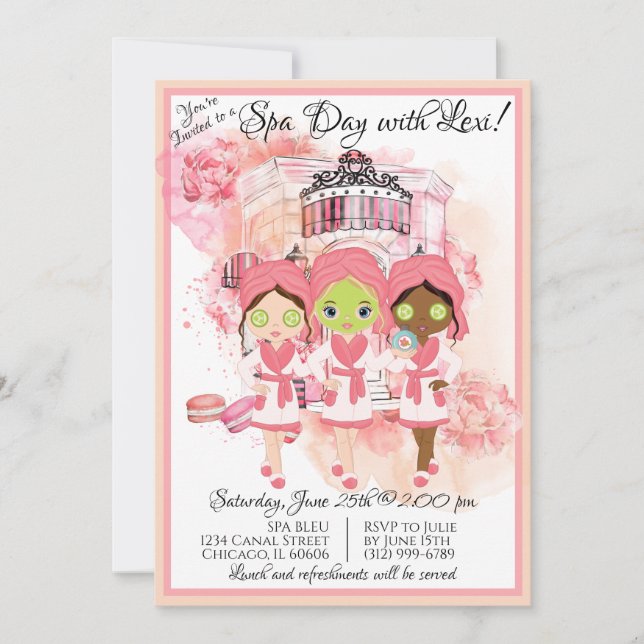 Convite para Festa de Spa Afro-Americano (Frente)