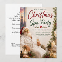 Convite para Festa de Spa de Natal com Papai Noel