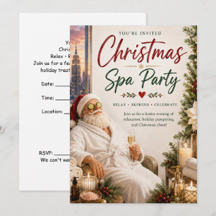 Convite para Festa de Spa de Natal com Papai Noel