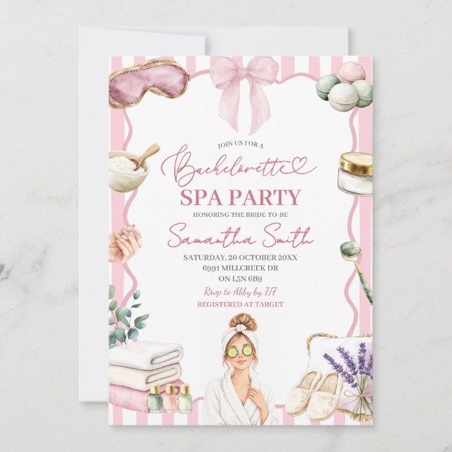 Convite para Festa de Spa Tema Spa para Despedida  (Frente)
