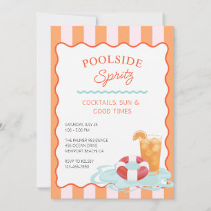 Convite para Festa de Spritz à Beira da Piscina