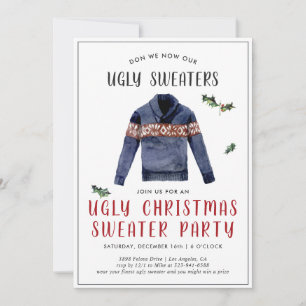 Convite para Festa de Suéter de Natal Feio