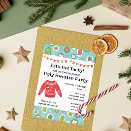 Convite para Festa de Suéter de Natal Feio