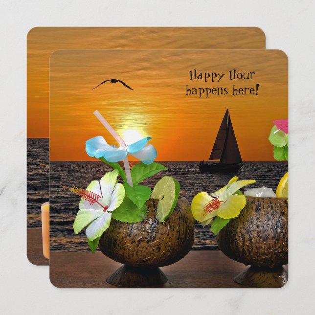 Convite para Festa de Summer Beach (Frente/Verso)