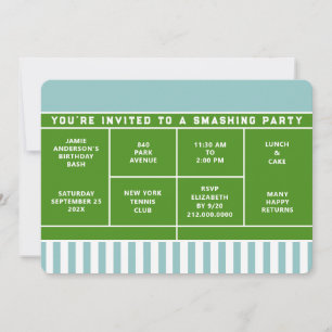 Convite para Festa de Tênis
