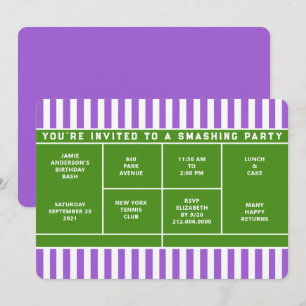 Convite para Festa de Tênis