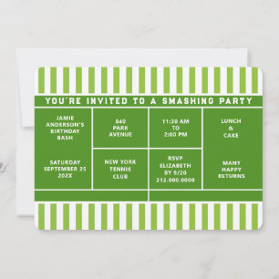 Convite para Festa de Tênis