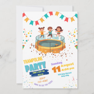 Convite para Festa de Trampolim, Festa de Pular e