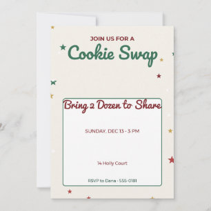 Convite para Festa de Troca de Biscoitos de Natal