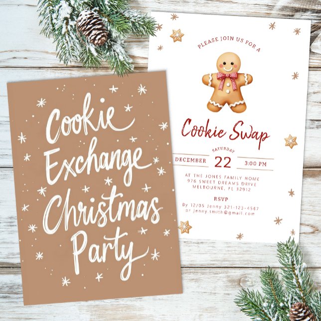 Convite para Festa de Trocas de Biscoitos de Natal (Cookie Swap Xmas Party Invite)