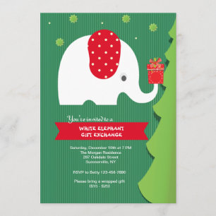 Convite para Festa de Trocas de Presentes Elefante