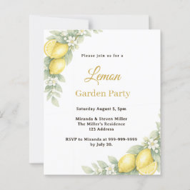 Convite para festa de verão com limão jardim