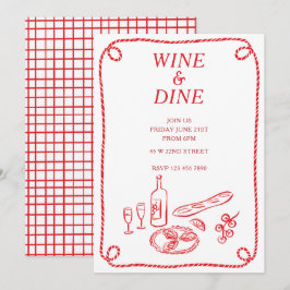 Convite para Festa de Verão de Vinho e Jantar