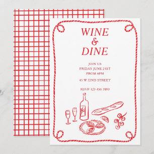 Convite para Festa de Verão de Vinho e Jantar