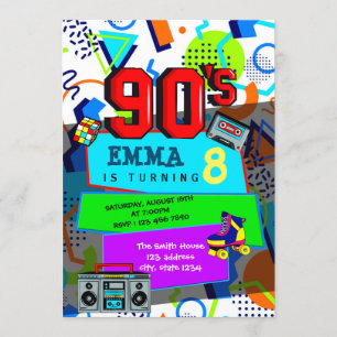 Convite para festa de volta aos anos 90
