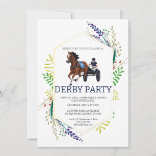 Convite para Festa Derby de Corrida de Rédeas Flor