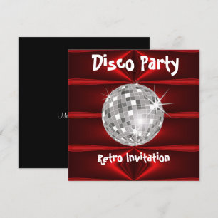 Convite para festa disco retrô