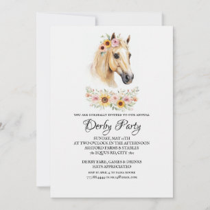 Convite para Festa do Boho Watercolor Horse Kentuc