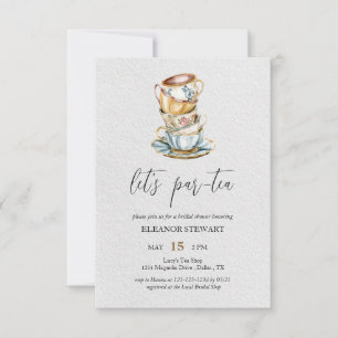 Convite para Festa do Chá Let's Par-Tea
