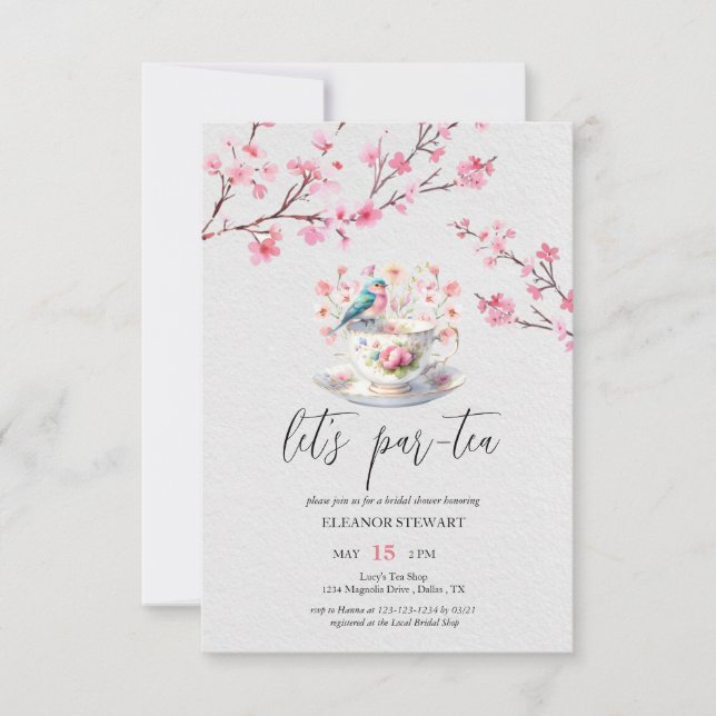 Convite para Festa do Chá "Vamos Par-Tea" (Frente)