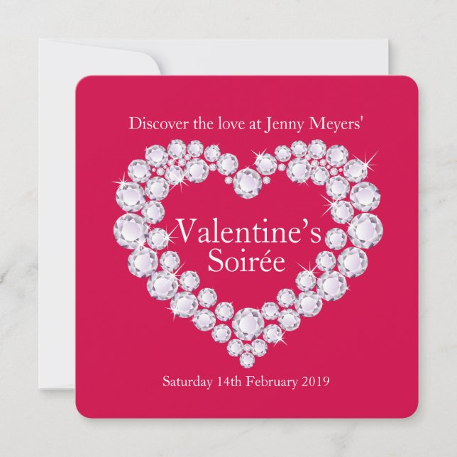 convite para festa do coração de diamantes de namo (Frente)