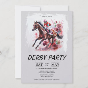 Convite para Festa do Derby de Kentucky Aquarela C