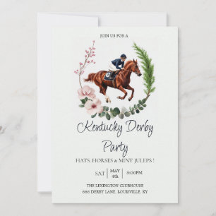Convite para Festa do Derby de Kentucky Floral Cav
