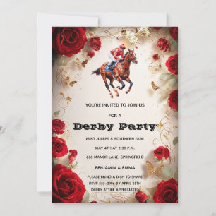 Convite para Festa do Derby de Kentucky Rosas Verm