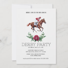 Convite para Festa do Derby | Flor Elegante de Cor