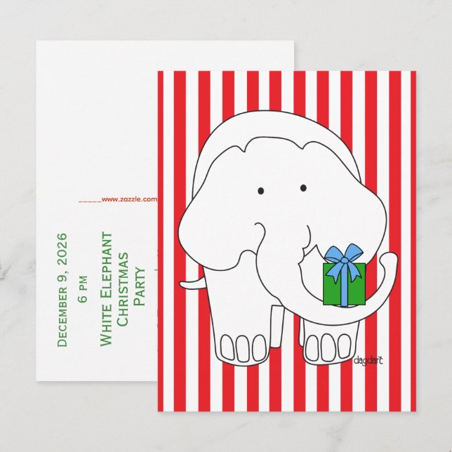 Convite para Festa do Elefante Branco (Frente/Verso)