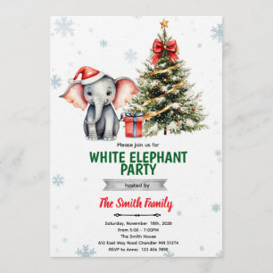 Convite para Festa do Elefante de Natal
