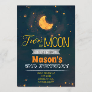 Convite para festa dois à lua