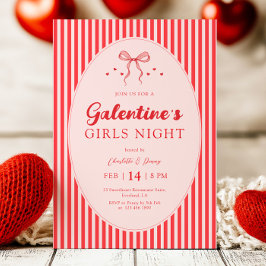 Convite para Festa Galentine's Rosa Vermelho