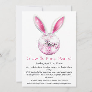 Convite para Festa Glow & Peep – Disco de Páscoa