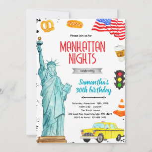 Convite para festa na cidade de Nova York