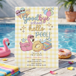 Convite para Festa na Piscina Amarelo Caro Olá