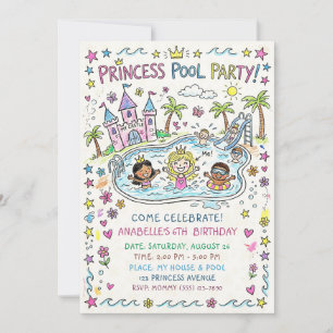 Convite para Festa na Piscina da Princesa