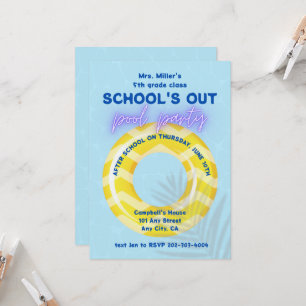 Convite para Festa na Piscina   Flutuador Amarelo