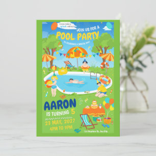Convite para Festa na Piscina Splish Splash Piscin