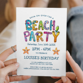 Convite para Festa na Praia Vibrante
