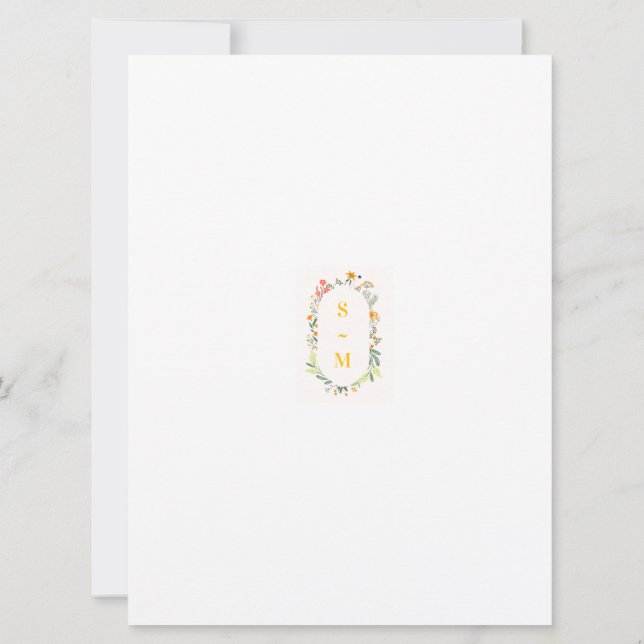 Convite para Festa no Jardim com Arco Floral de Fl (Verso)
