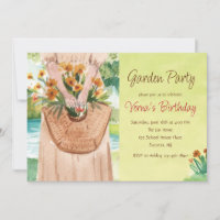 Convite para Festa no Jardim em Aquarela