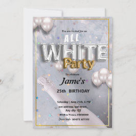 Convite para Festa ou Encontro com Tudo Branco