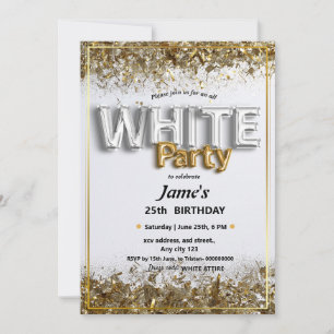 Convite para Festa ou Encontro com Tudo Branco