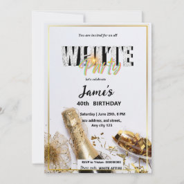 Convite para Festa ou Encontro com Tudo Branco
